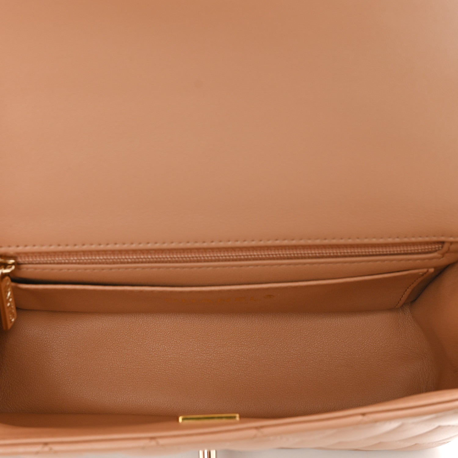 Chanel Lambskin Quilted Mini Top Handle Rectangular Flap Beige 6 of 12