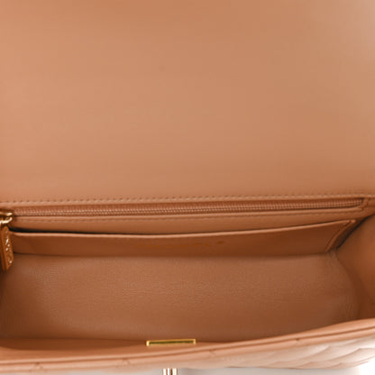 Chanel Lambskin Quilted Mini Top Handle Rectangular Flap Beige 6 of 12