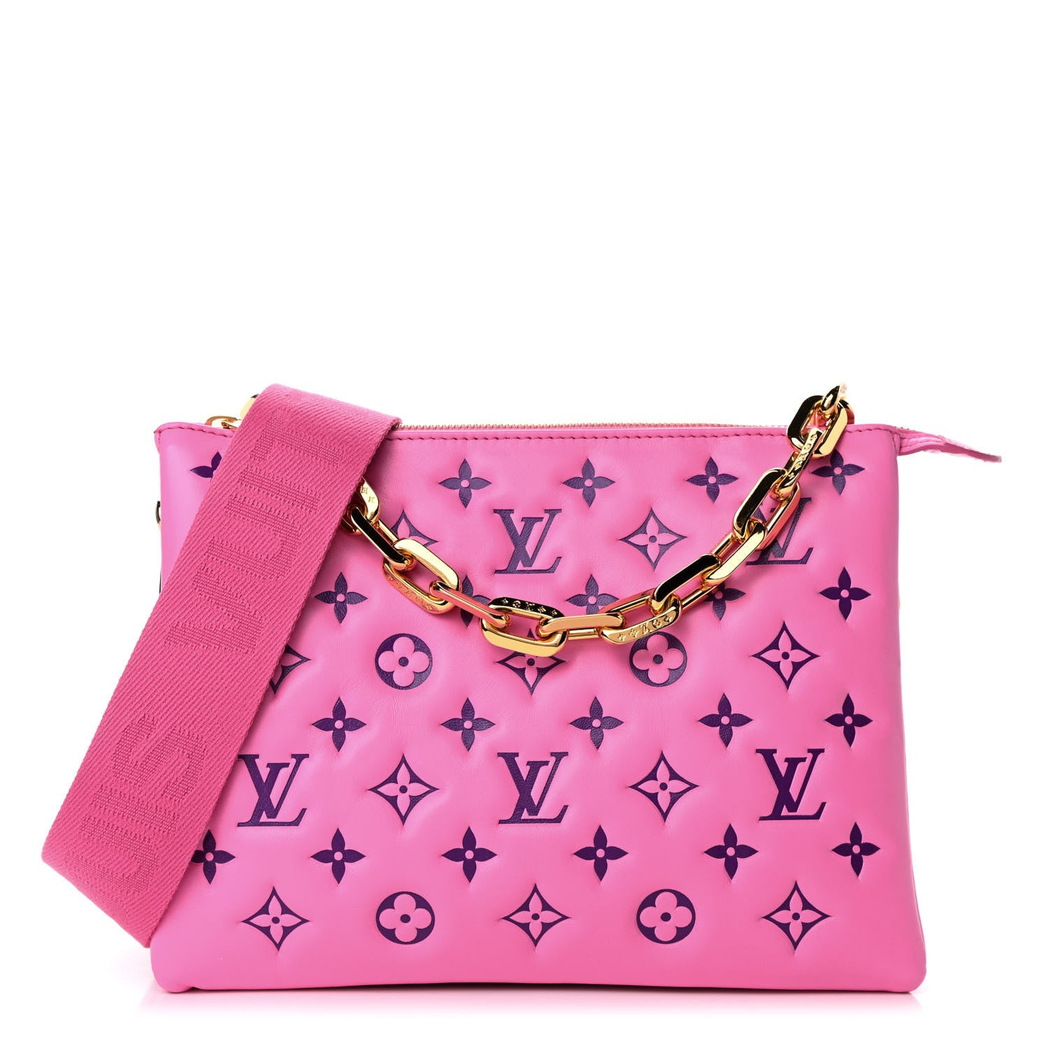 Louis Vuitton Lambskin Embossed Monogram Vuittamins Coussin PM Rose Violet 1 of 4