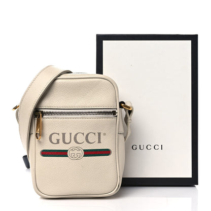 Gucci Grained Calfskin Mini Logo Messenger Bag White 11 of 11