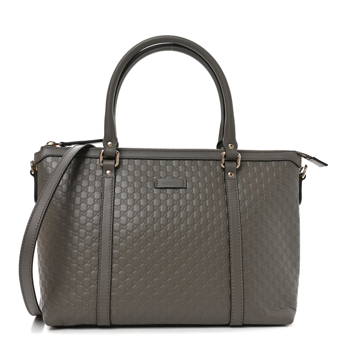 Soft Microguccissima Small Zippered Satchel Loess