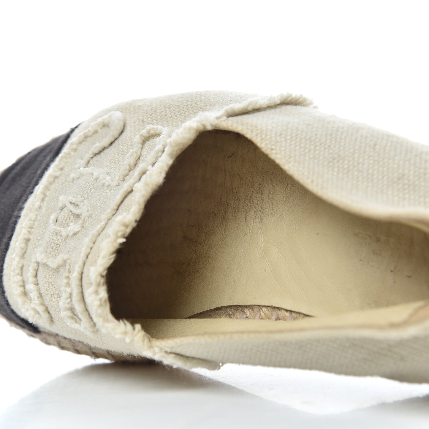 Linen CC Espadrilles 38 Beige Black