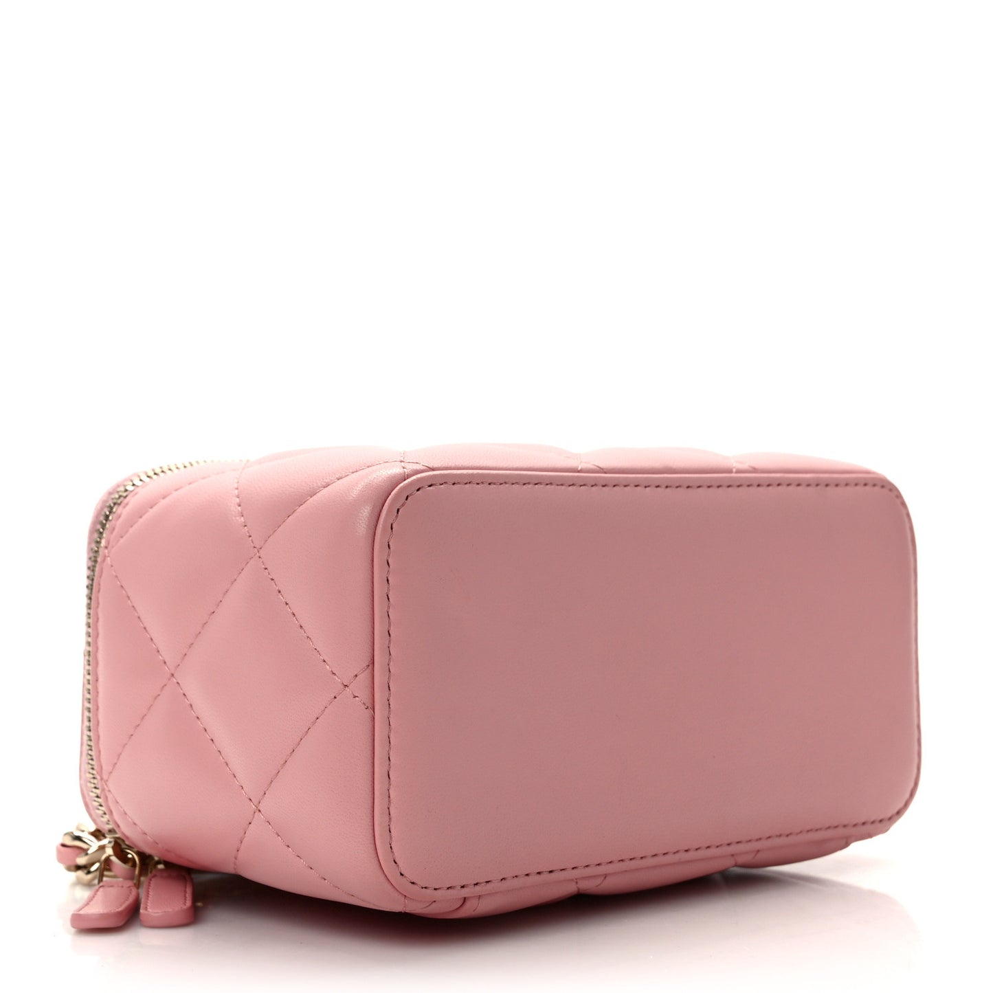 Lambskin Resin Elegant Chain Vanity Case Pink