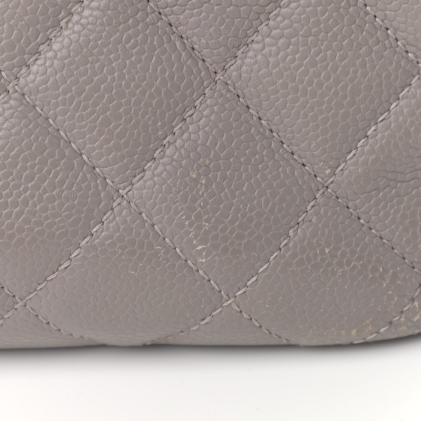 Caviar Quilted Grand Shopping Tote GST Light Grey