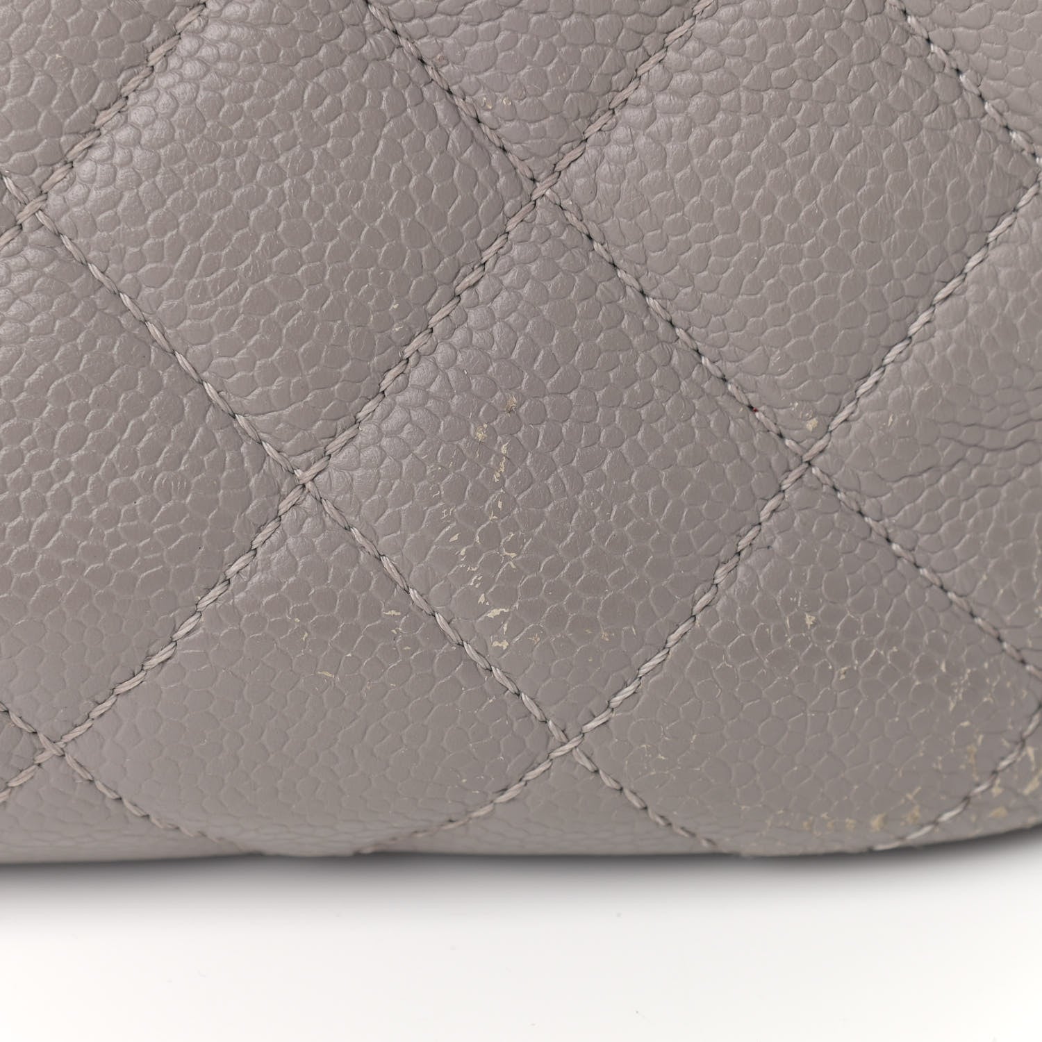 Chanel Caviar Quilted Grand Shopping Tote GST Light Grey 16 of 20