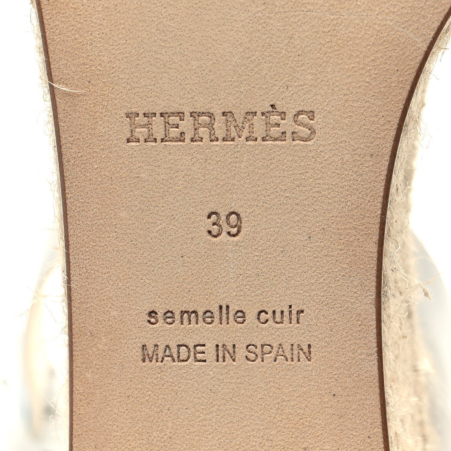 Hermes Goatskin Elda Espadrille Wedge Sandals 39 White 7 of 8