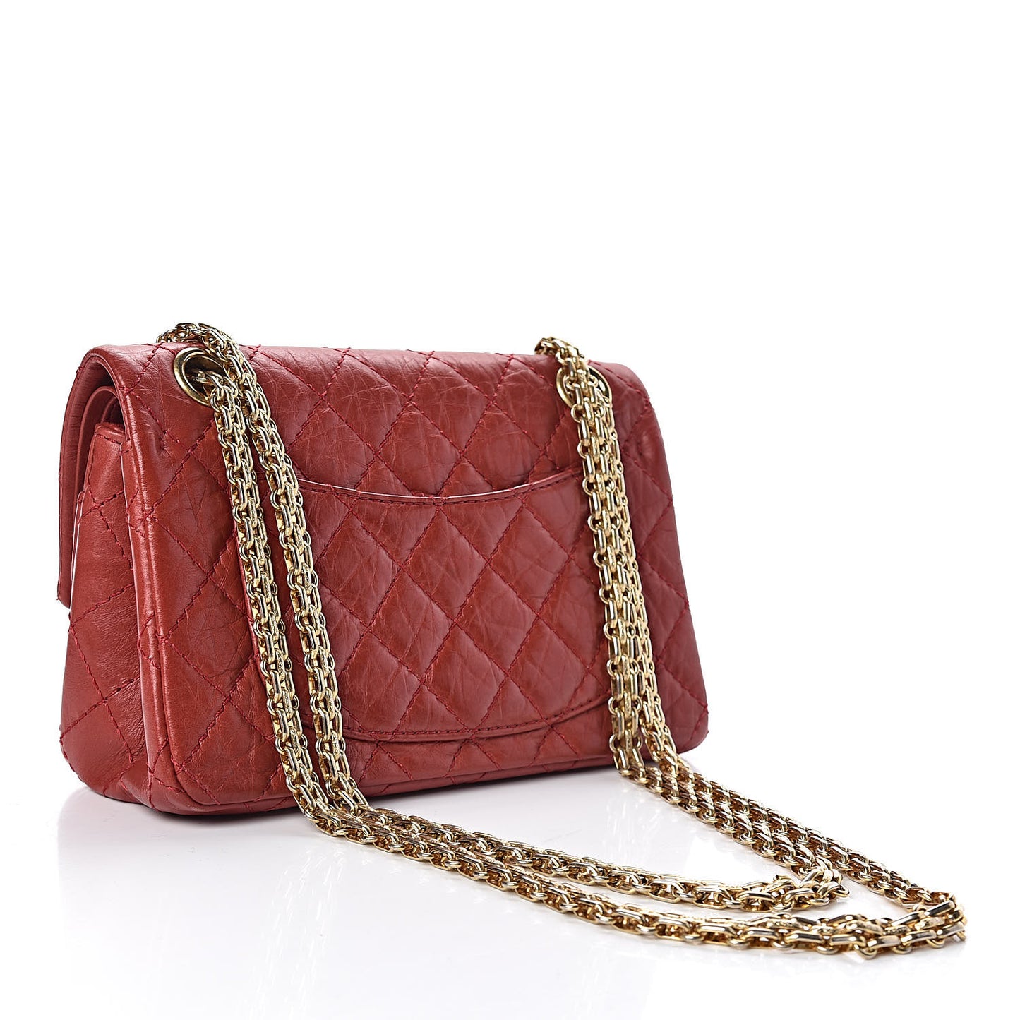 Aged Calfskin Quilted 2.55 Reissue 224 Flap Red