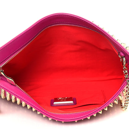 Christian Louboutin Calfskin Studded Loubiposh Chain Clutch Rose Indien Gold 4 of 11