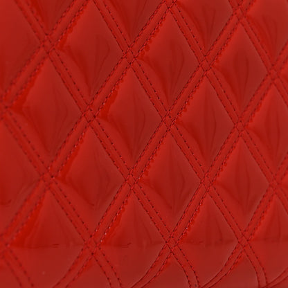 Chanel Patent Quilted Double Stitched Zip Around Wallet Red 10 of 12