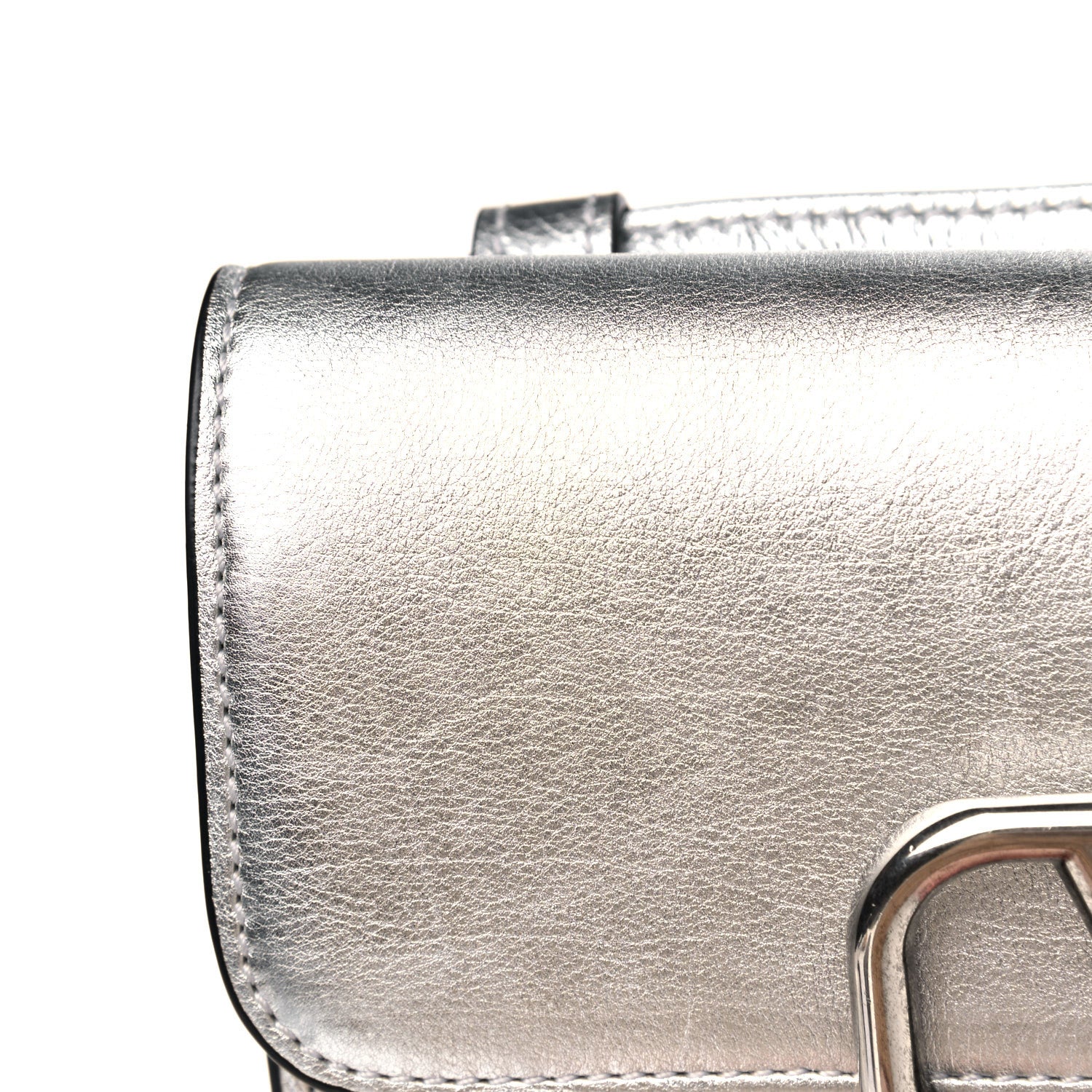 Valentino Garavani Metallic Calfskin VSling Belt Bag Silver 7 of 14