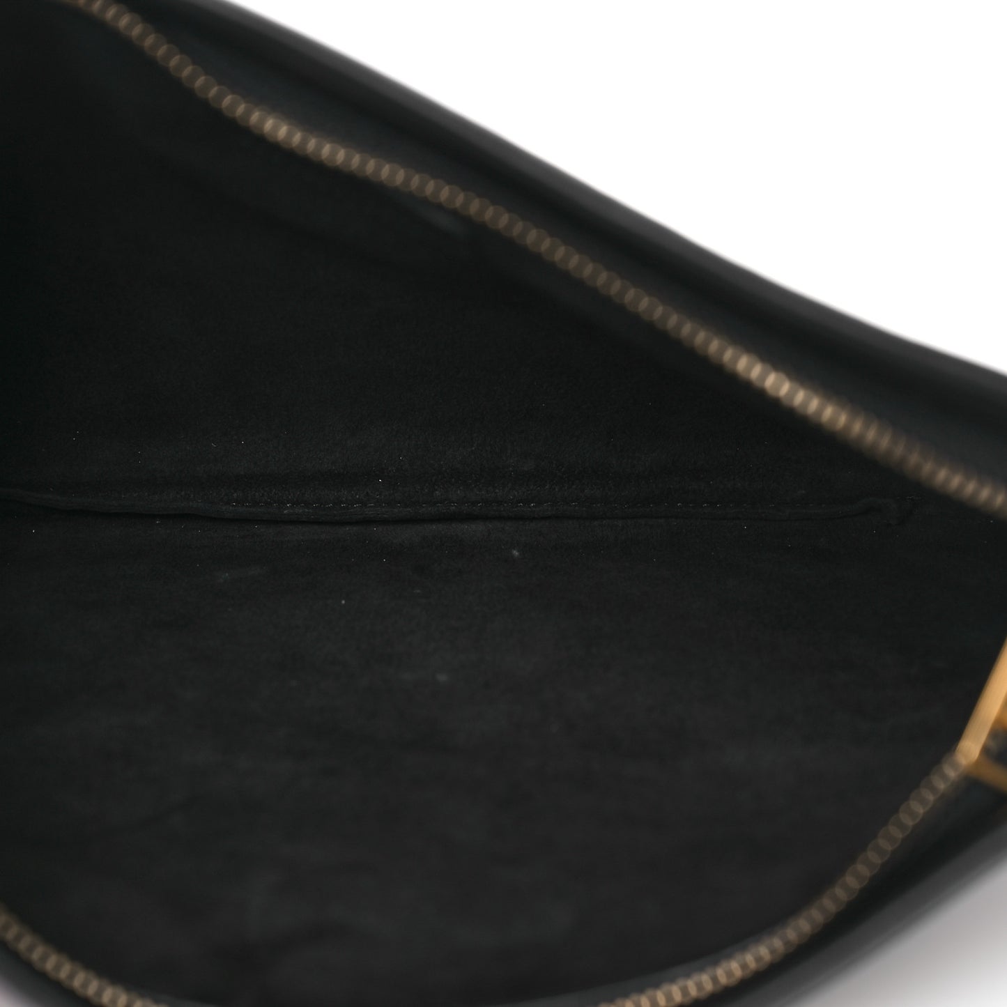 Calfskin Medium Diordouble Zip Pouch Black