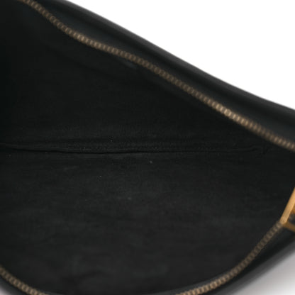 Christian Dior Calfskin Medium Diordouble Zip Pouch Black 5 of 10