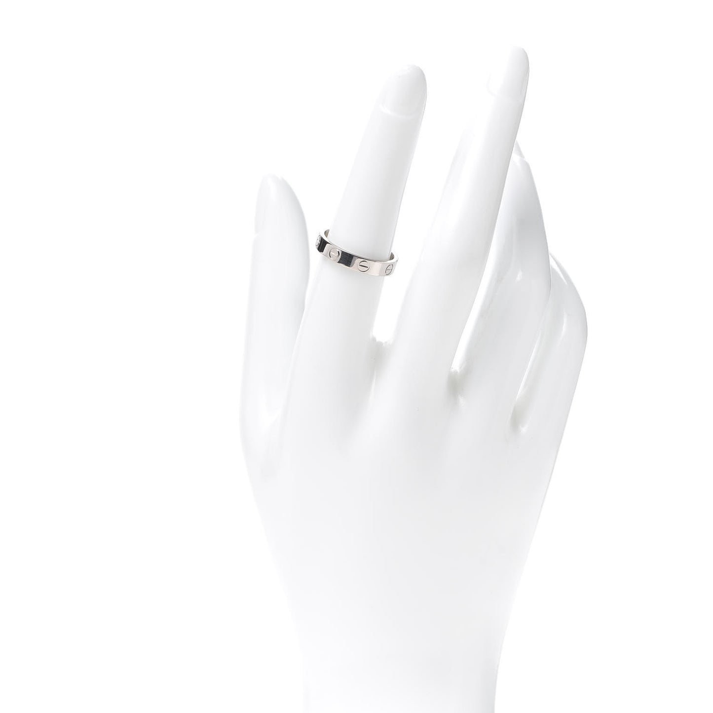18K White Gold 3.5mm LOVE Wedding Band Ring 54 6.75