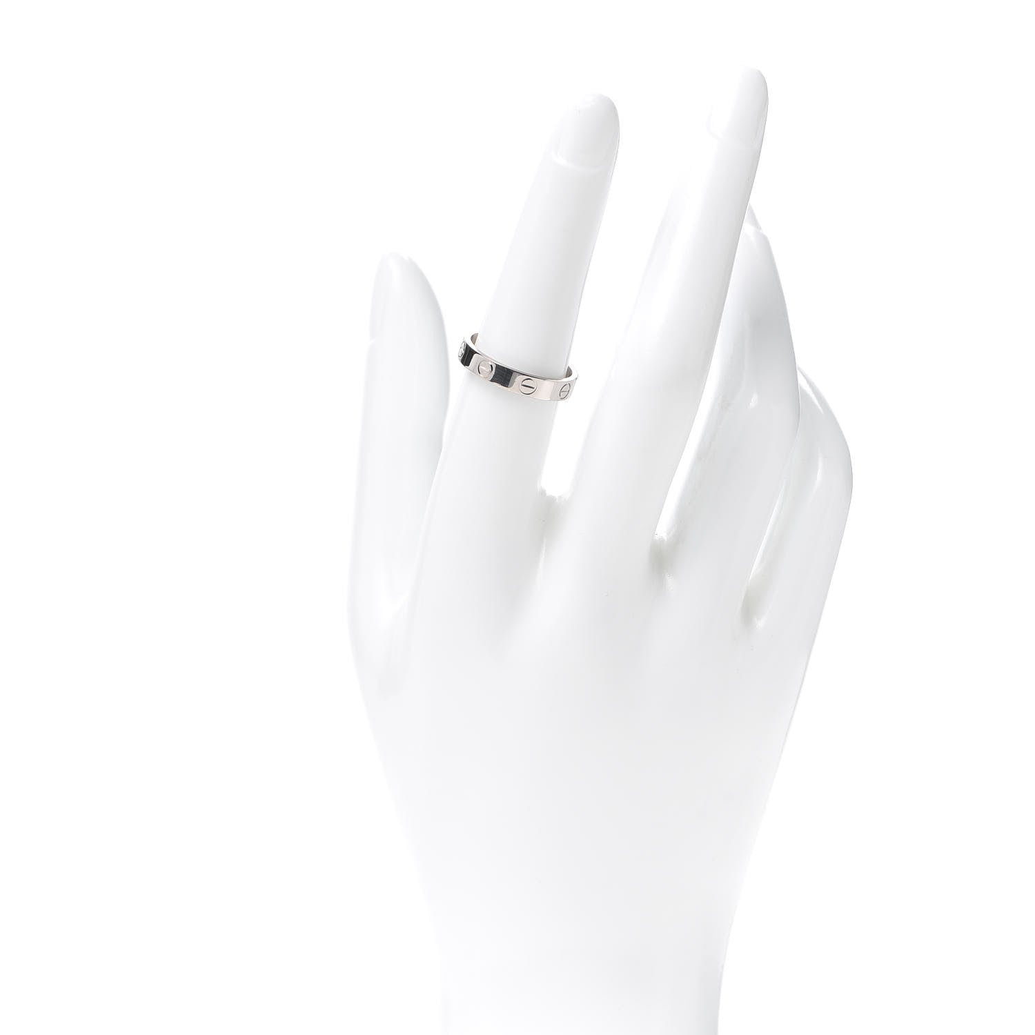Cartier 18K White Gold 3.5mm LOVE Wedding Band Ring 54 6.75 2 of 4