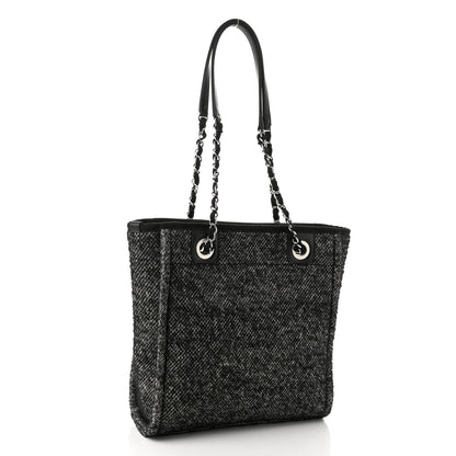 Chanel Mixed Fibers Calfskin Mini Deauville Tote Black White 3 of 10