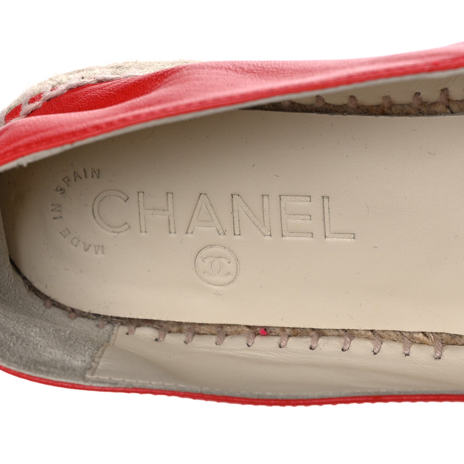 Chanel Lambskin CC Espadrilles 37 Red 7 of 9