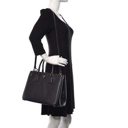 Prada Saffiano Medium Galleria Double Zip Tote Black 2 of 9