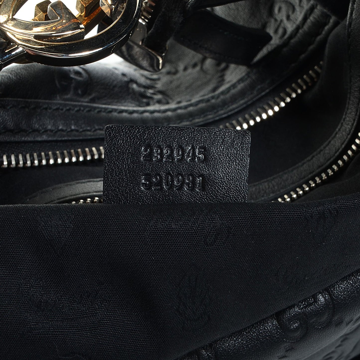 Guccissima Large GG Twins Hobo Black