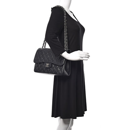 Chanel Caviar Quilted Jumbo Double Flap Black 2 of 9