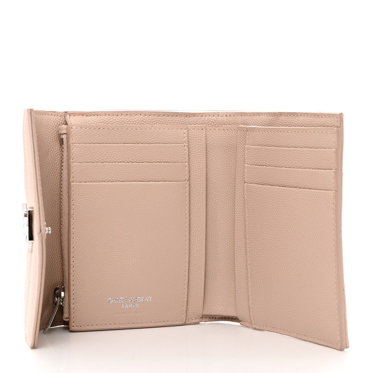Grain De Poudre Matelasse Chevron Small Monogram Envelope Wallet Pale Pink