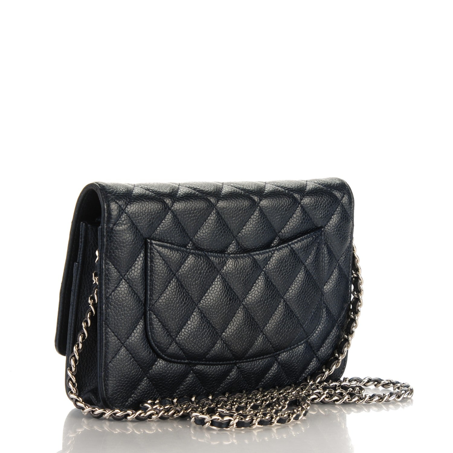 Chanel Caviar Quilted Wallet On Chain WOC Navy Blue 4 of 8