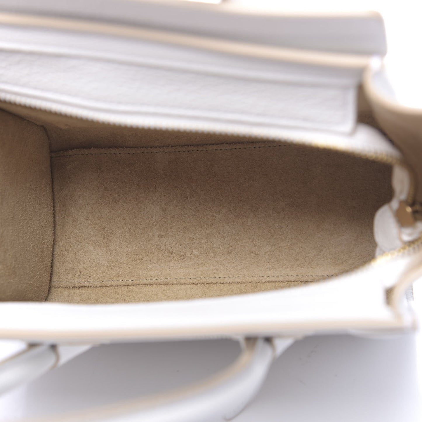 Drummed Calfskin Nano Luggage Optic White