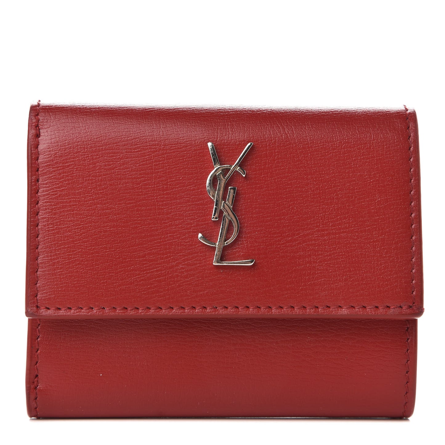 Calfskin Monogram Compact Wallet Rouge Eros