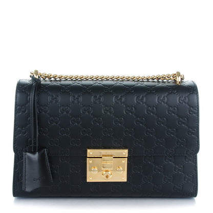 Gucci Guccissima Medium Padlock Shoulder Bag Black 1 of 7