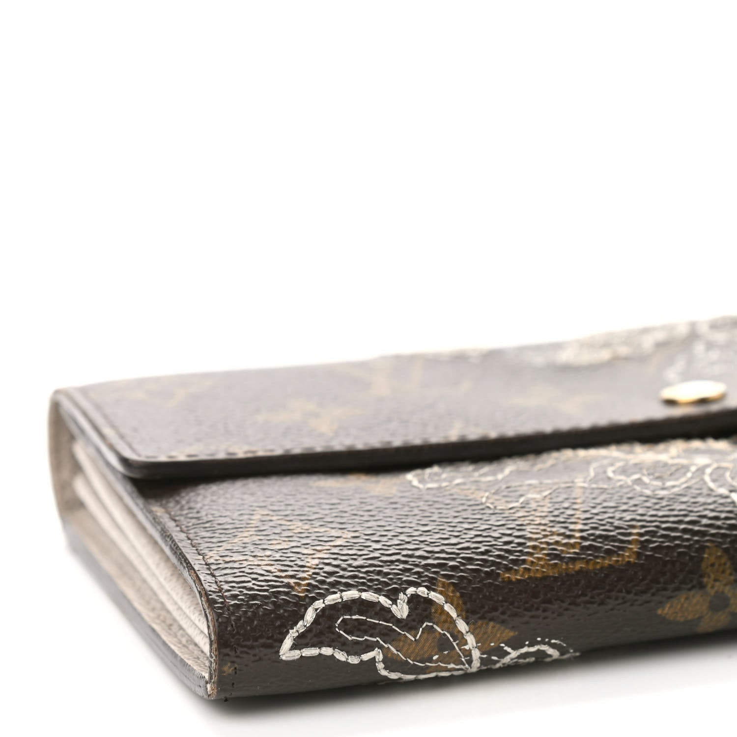 Louis Vuitton Monogram Dentelle Sarah Wallet Silver 8 of 9