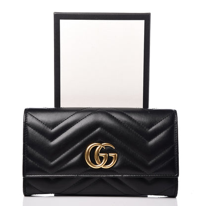 Gucci Calfskin Matelasse GG Marmont Continental Wallet Black 12 of 12