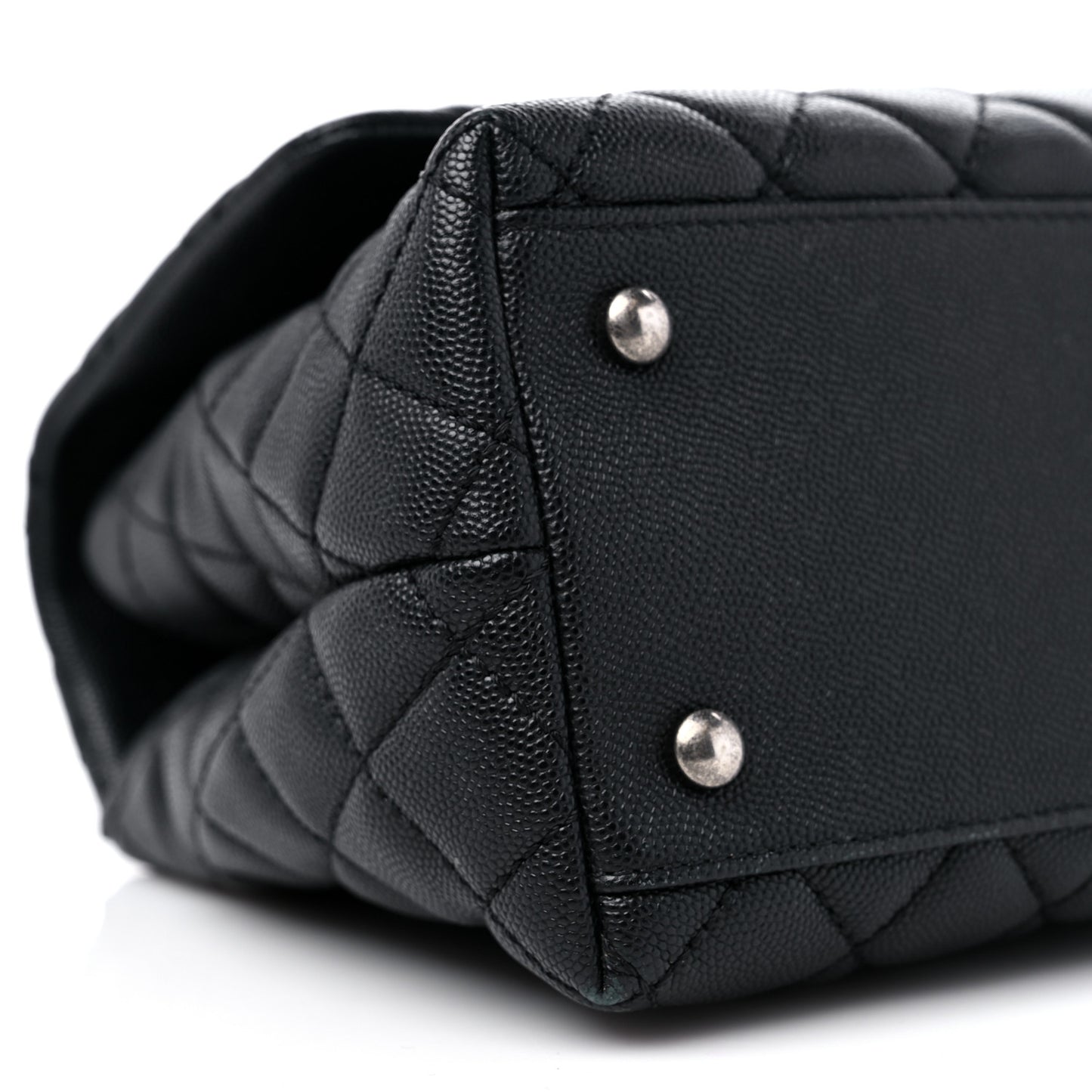 Caviar Quilted Small Coco Handle Flap Black