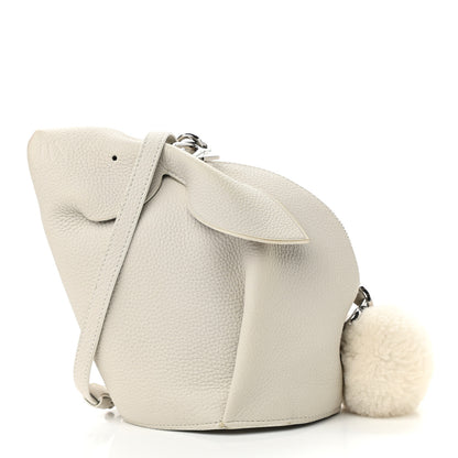 Loewe Calfskin Shearling Mini Bunny Crossbody Bag White 1 of 11