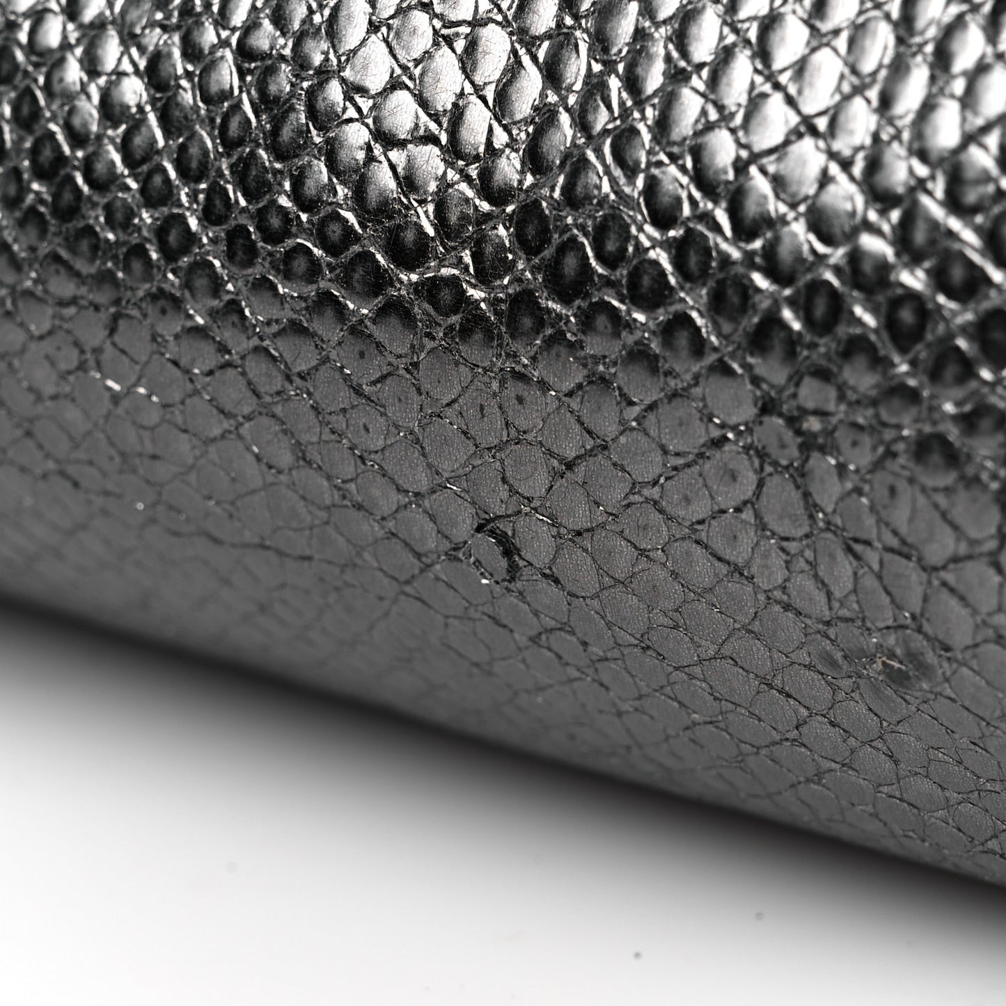 Metallic Snake Print Small Falabella Tote Ruthenium