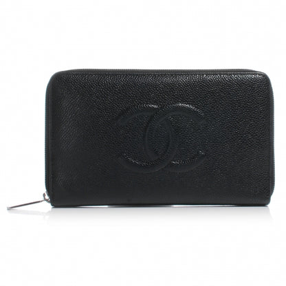 Chanel Caviar Zip Around Wallet Black 1 of 9