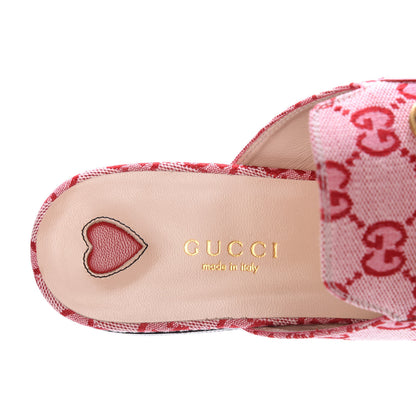 Gucci Canvas GG Monogram Horsebit Womens Princetown Slippers 37 Gardenia Hibiscus Red 7 of 10
