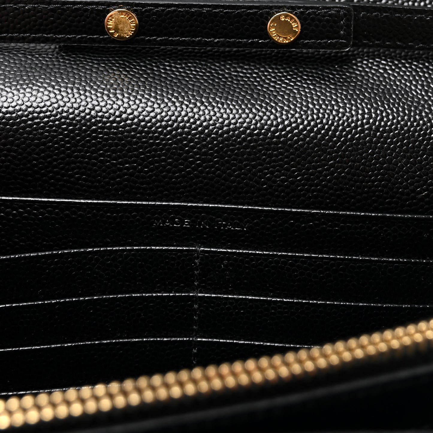 Grain De Poudre Matelasse Chevron Monogram Chain Wallet Black