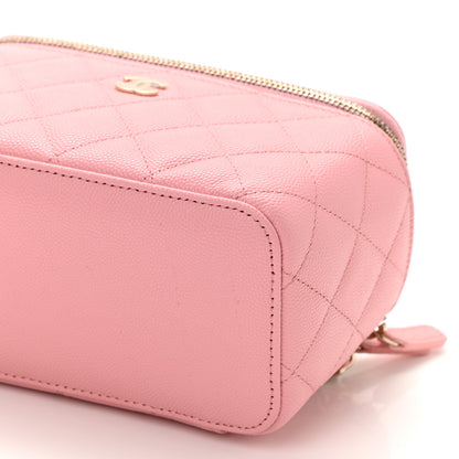 Chanel Caviar Quilted Small Vanity Case With Chain Pink 11 of 11