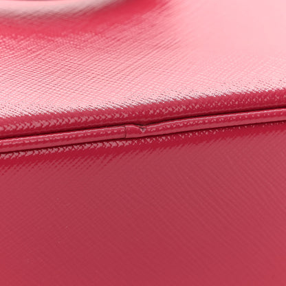Prada Saffiano Vernice Small Promenade Tote Peonia 16 of 16