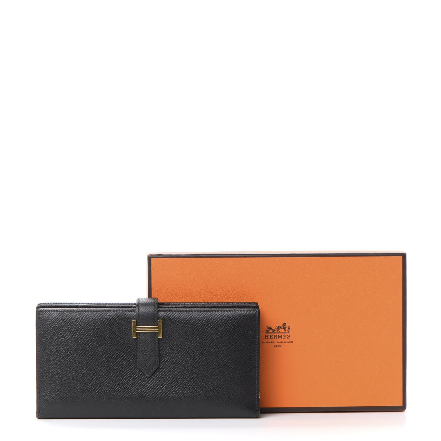 Hermes Epsom Bearn Gusset Wallet Black 7 of 7
