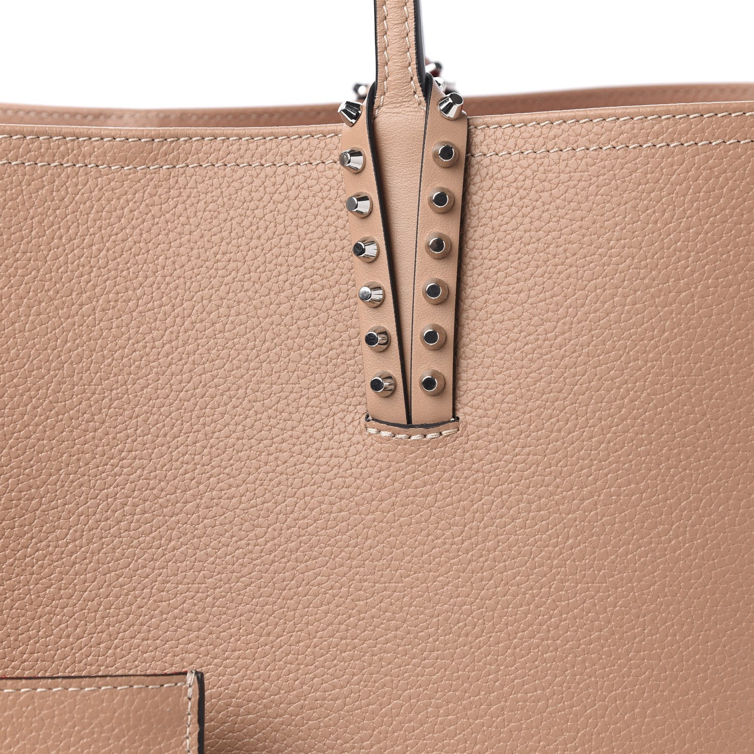 Christian Louboutin Calfskin Spikes East West Cabata Tote Nude 10 of 10