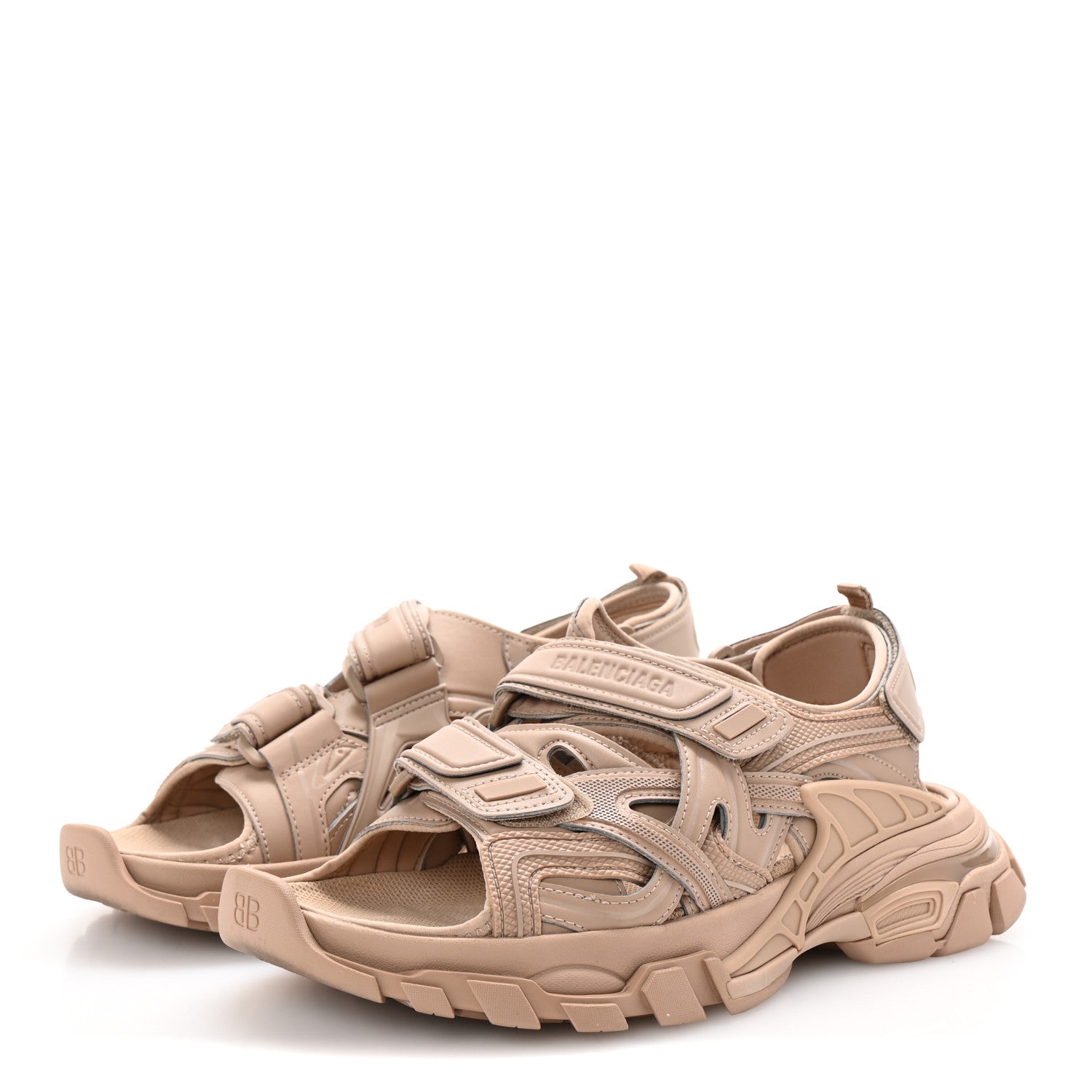 Balenciaga Neoprene Rubber Womens Track Sandals 40 Full Beige 4 of 10