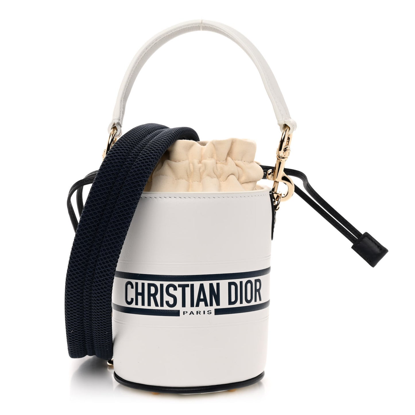 Calfskin Small Dior Vibe Bucket White Blue