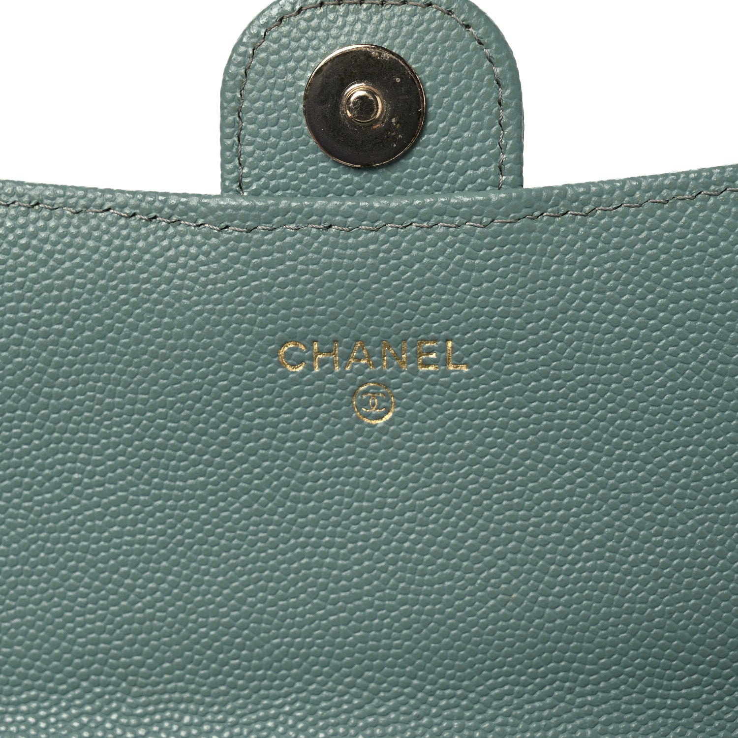 Chanel Caviar Quilted Phone Holder Wallet on Removable Chain Light Blue 7 of 18