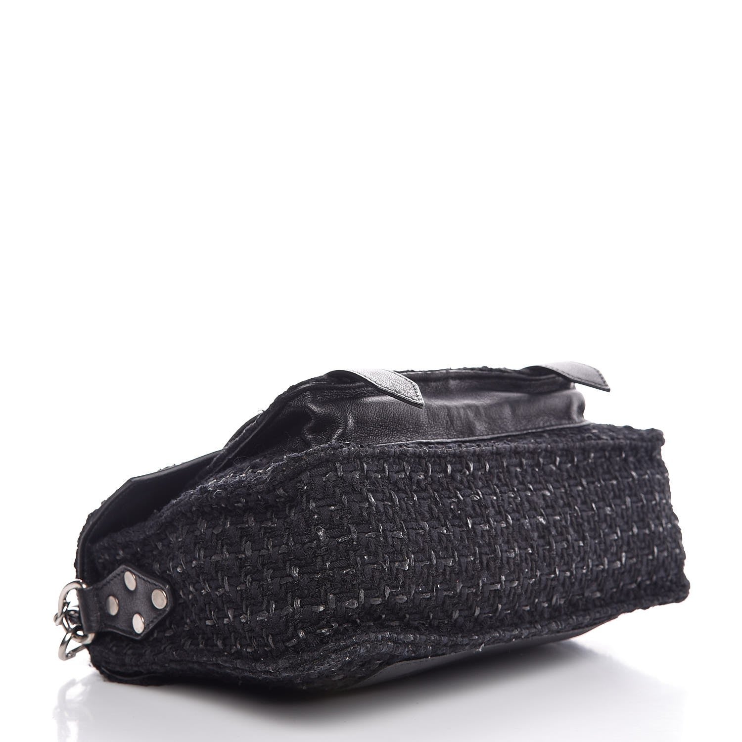 Proenza Schouler Lorma Tweed Lambskin Tiny PS1 Satchel Black 4 of 8