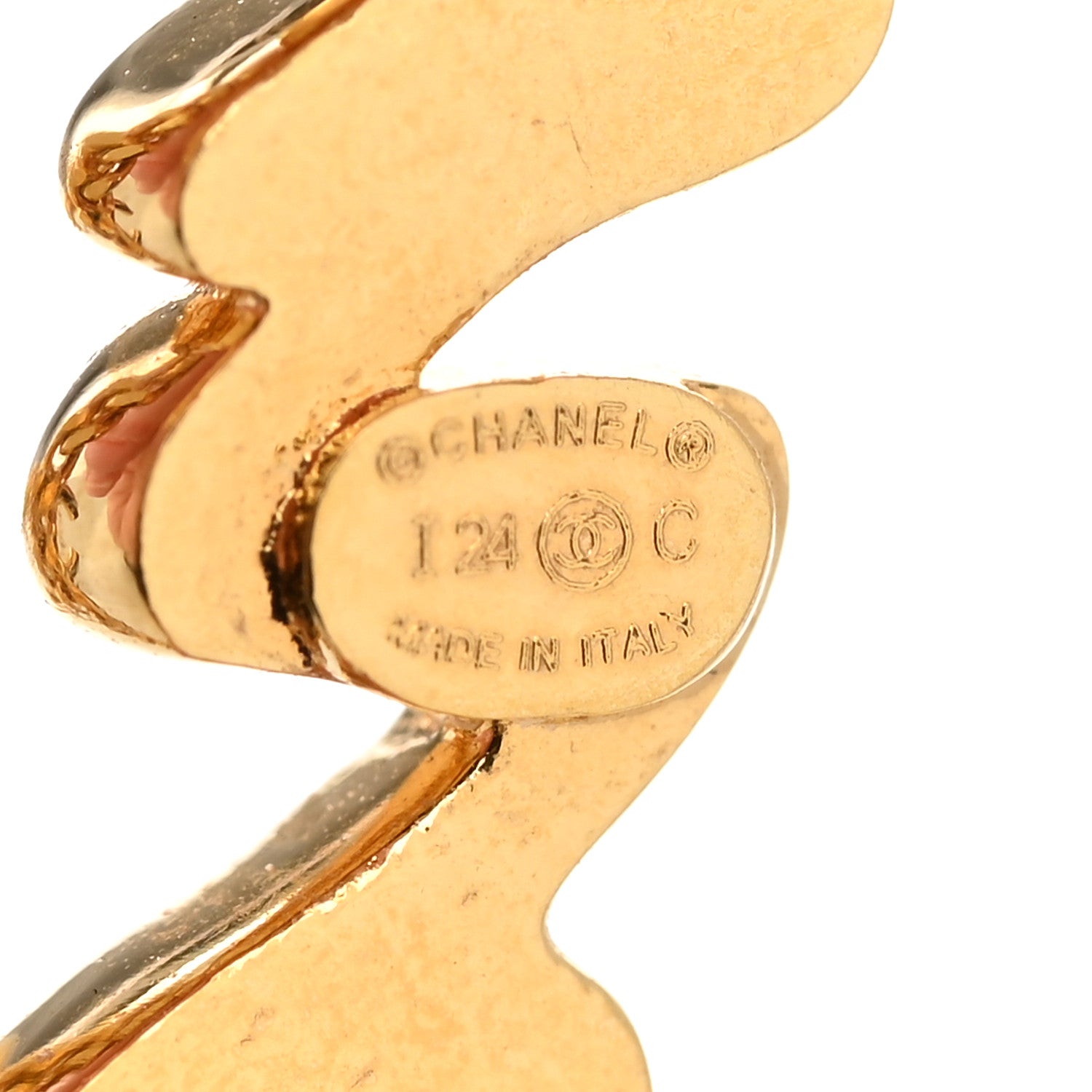 Chanel CC Logo Chain Earrings Gold 4 of 4