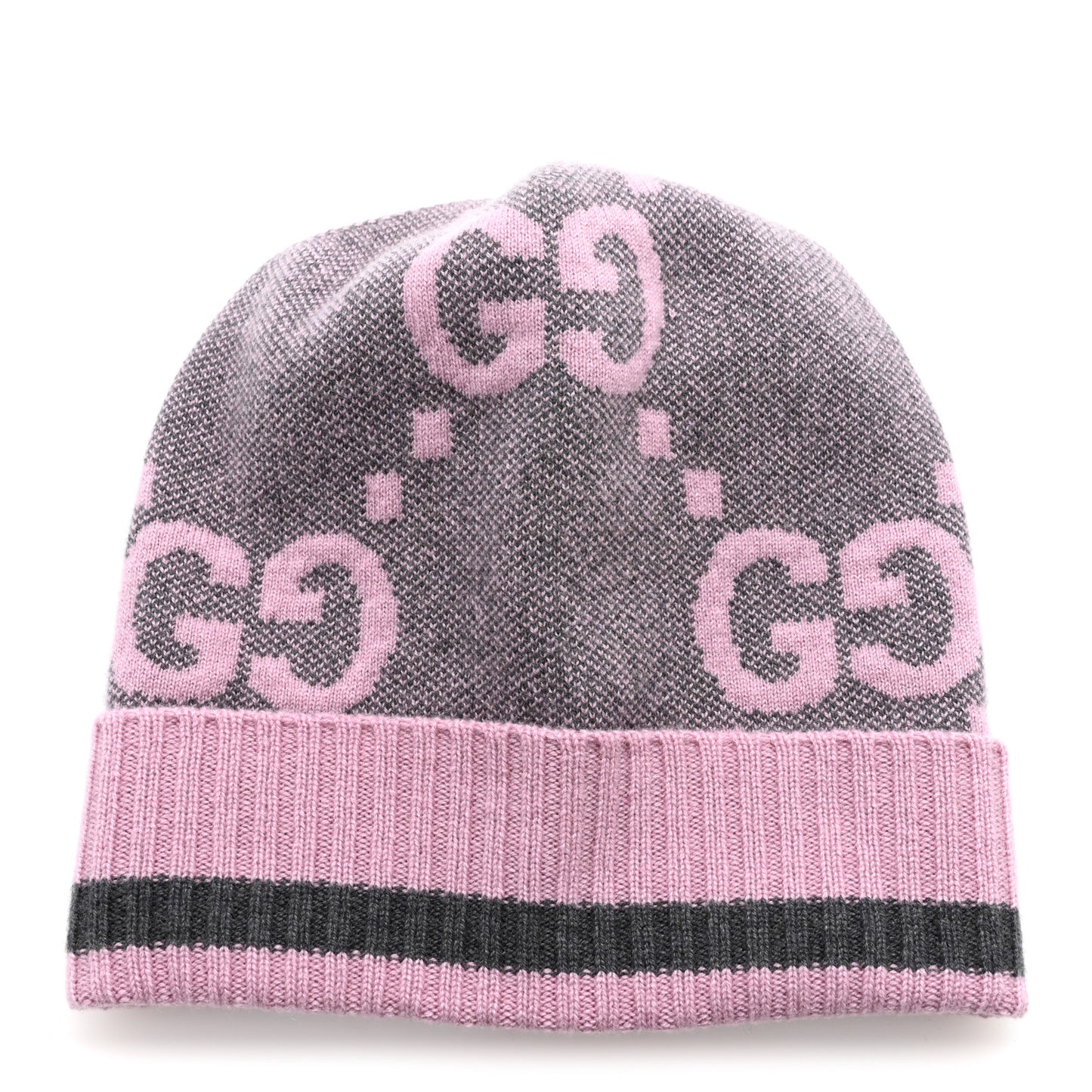 Cashmere Jacquard Monogram Jumbo GG Canvy Hat Beanie Hat M Graphite Pink