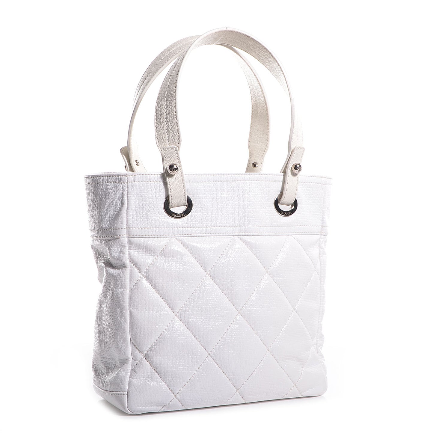 Coated Canvas Paris Biarritz Small Tote White