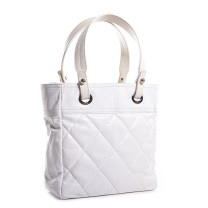 Chanel Coated Canvas Paris Biarritz Small Tote White 3 of 7