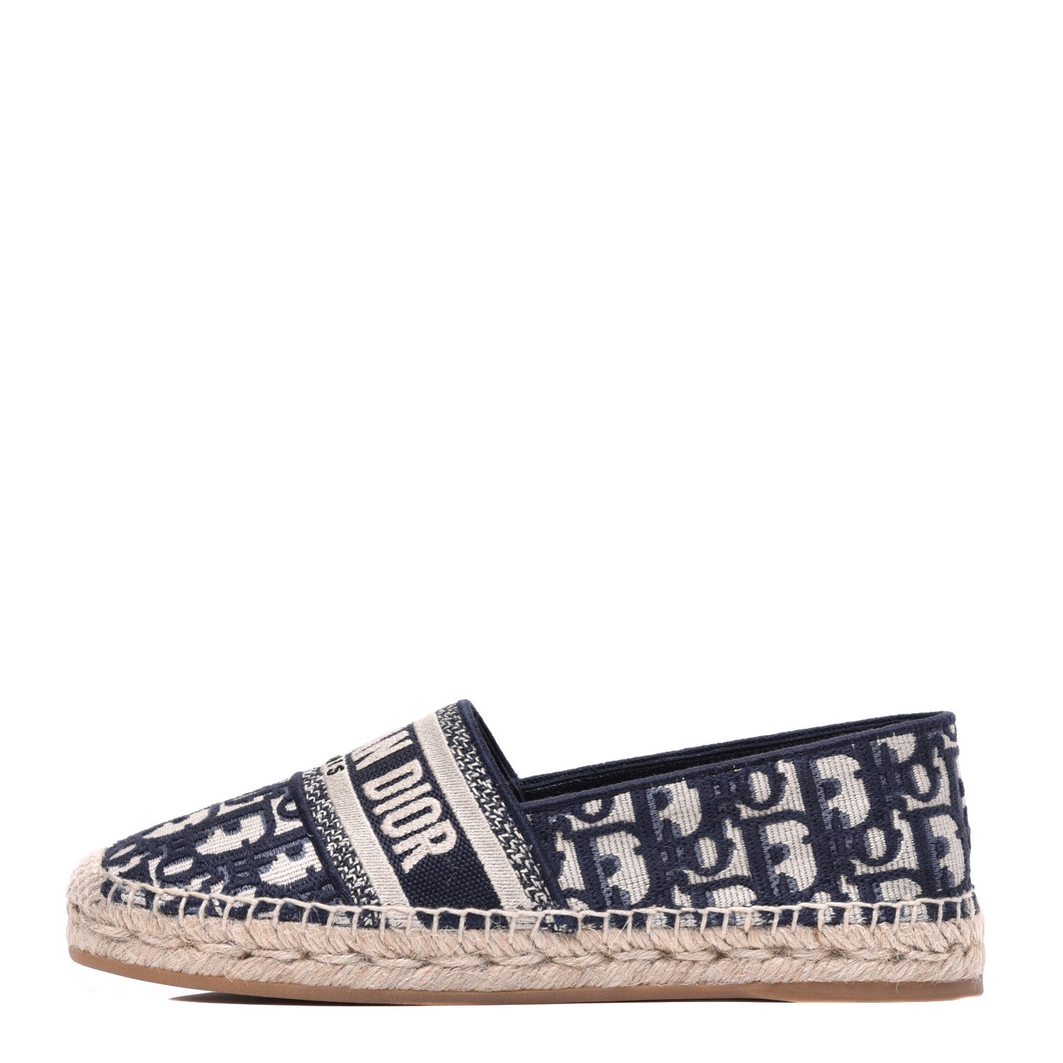Christian Dior Oblique Embroidered Granville 15mm Espadrilles 37 Deep Blue 1 of 9