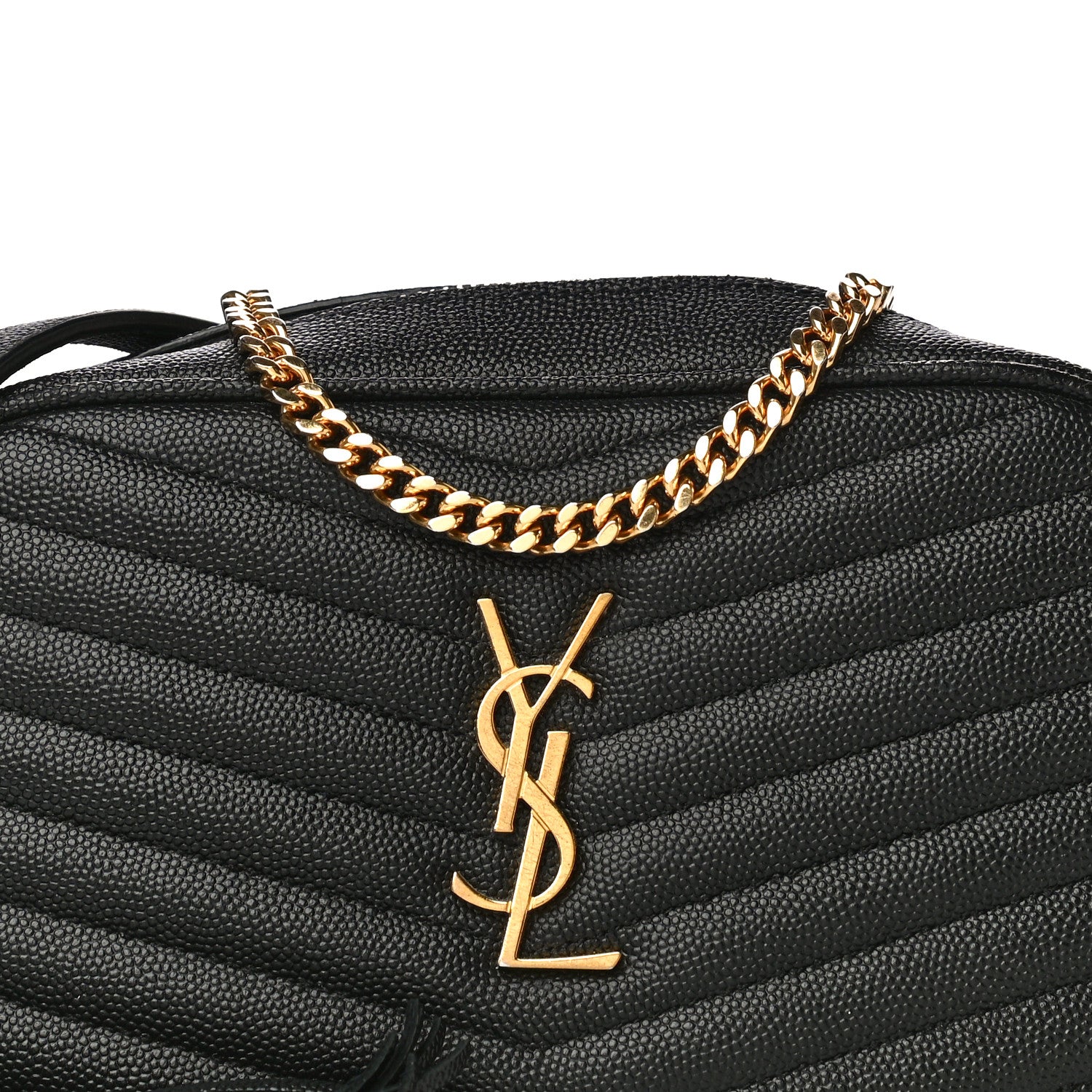 Saint Laurent Grain De Poudre Matelasse Monogram Mini Lou Camera Bag Black 8 of 11